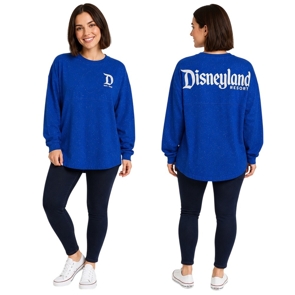 Disneyland Resort Spirit Jersey XL Blue Silver Glitter Oversized Disney Parks